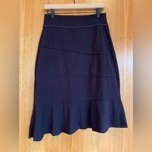 Athleta Black Asymetrical Midi Skirt (Small)
